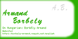 armand borbely business card