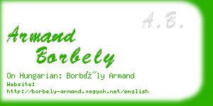 armand borbely business card